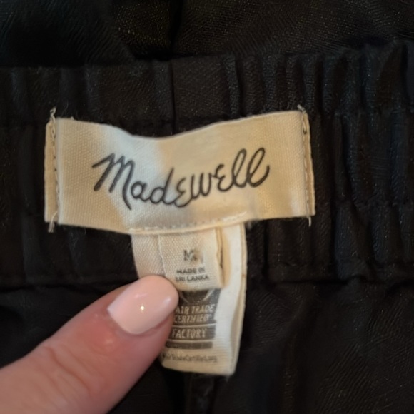 Madewell Linen-Blend Track Trousers in Black | size Medium - Picture 5 of 11